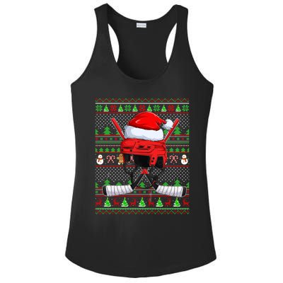 Ugly Xmas Sweater Style Lighting Hockey Christmas Gift Ladies PosiCharge Competitor Racerback Tank