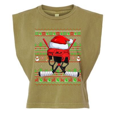 Ugly Xmas Sweater Style Lighting Hockey Christmas Gift Garment-Dyed Women's Muscle Tee