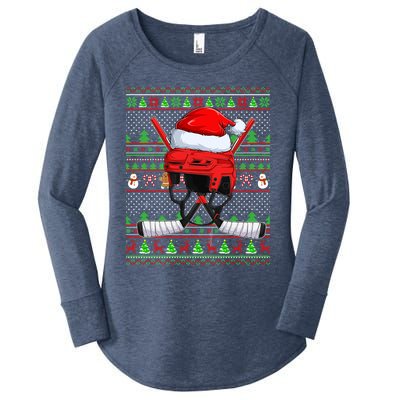 Ugly Xmas Sweater Style Lighting Hockey Christmas Gift Women's Perfect Tri Tunic Long Sleeve Shirt