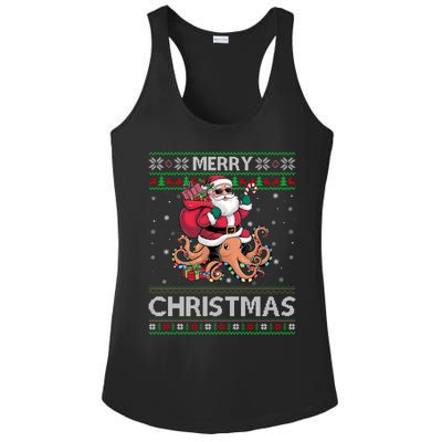 Ugly Xmas Style Santa Riding Octopus Christmas Great Gift Ladies PosiCharge Competitor Racerback Tank