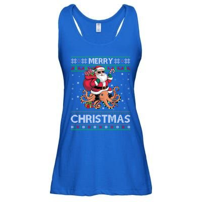 Ugly Xmas Style Santa Riding Octopus Christmas Great Gift Ladies Essential Flowy Tank