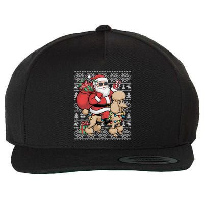 Ugly Xmas Style Santa Riding Poodle Dog Christmas Meaningful Gift Wool Snapback Cap