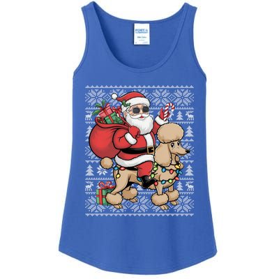 Ugly Xmas Style Santa Riding Poodle Dog Christmas Meaningful Gift Ladies Essential Tank