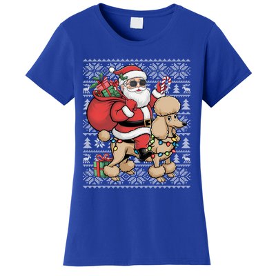 Ugly Xmas Style Santa Riding Poodle Dog Christmas Meaningful Gift Women's T-Shirt