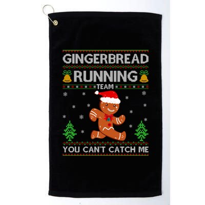 Ugly Xmas Sweater Gingerbread Running Team Christmas Funny Gift Platinum Collection Golf Towel