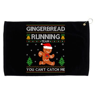 Ugly Xmas Sweater Gingerbread Running Team Christmas Funny Gift Grommeted Golf Towel