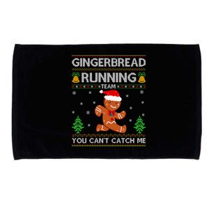 Ugly Xmas Sweater Gingerbread Running Team Christmas Funny Gift Microfiber Hand Towel