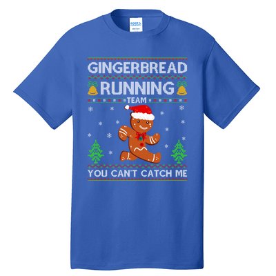 Ugly Xmas Sweater Gingerbread Running Team Christmas Funny Gift Tall T-Shirt