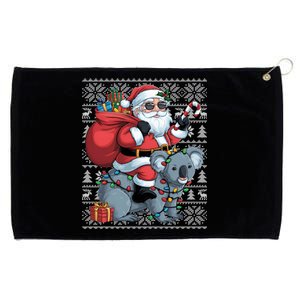 Ugly Xmas Style Santa Riding Koala Christmas Gift Grommeted Golf Towel