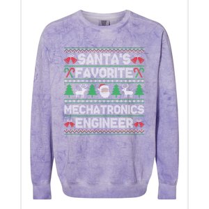 Ugly Xmas Sweater SantaS Favorite Mechatronics Engineer Gift Colorblast Crewneck Sweatshirt