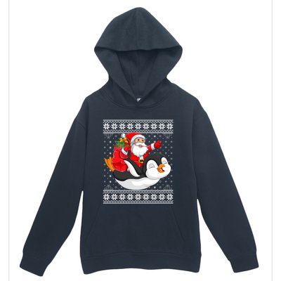 Ugly Xmas Sweater Style Santa Riding Penguin Christmas Gift Urban Pullover Hoodie