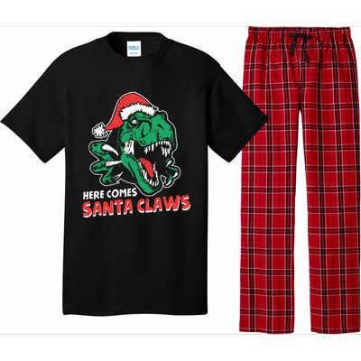 Ugly Xmas Sweaters: Dinosaur Here Comes Santa Claws Claus Gift Pajama Set