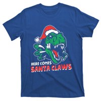 Ugly Xmas Sweaters: Dinosaur Here Comes Santa Claws Claus Gift T-Shirt