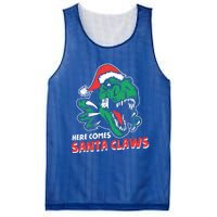 Ugly Xmas Sweaters: Dinosaur Here Comes Santa Claws Claus Gift Mesh Reversible Basketball Jersey Tank