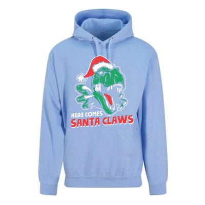 Ugly Xmas Sweaters: Dinosaur Here Comes Santa Claws Claus Gift Unisex Surf Hoodie