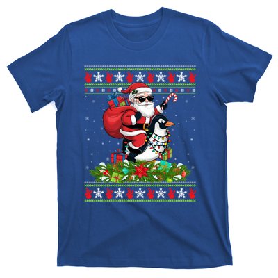 Ugly Xmas Style Santa Riding Penguin Bird Christmas Funny Gift T-Shirt