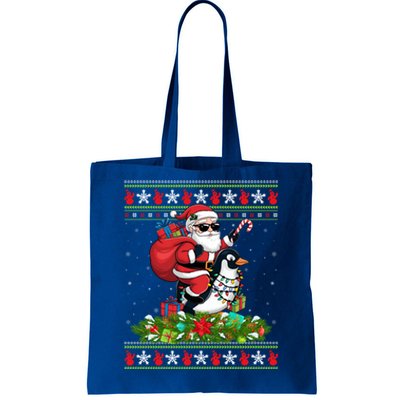 Ugly Xmas Style Santa Riding Penguin Bird Christmas Funny Gift Tote Bag