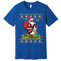 Ugly Xmas Style Santa Riding Penguin Bird Christmas Funny Gift Premium T-Shirt