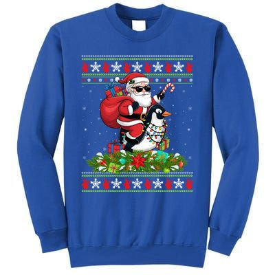 Ugly Xmas Style Santa Riding Penguin Bird Christmas Funny Gift Tall Sweatshirt