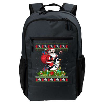 Ugly Xmas Style Santa Riding Penguin Bird Christmas Funny Gift Daily Commute Backpack