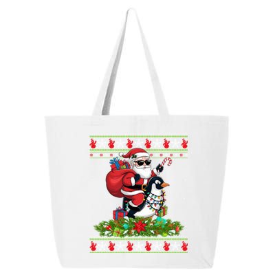 Ugly Xmas Style Santa Riding Penguin Bird Christmas Funny Gift 25L Jumbo Tote