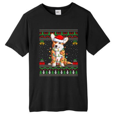 Ugly Xmas Sweater Style Santa Corgi Dog Christmas Gift Tall Fusion ChromaSoft Performance T-Shirt