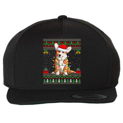 Ugly Xmas Sweater Style Santa Corgi Dog Christmas Gift Wool Snapback Cap