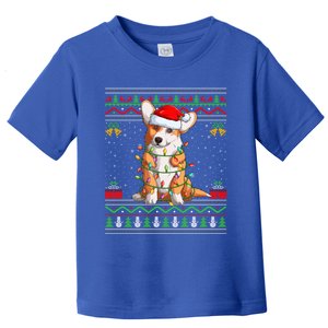 Ugly Xmas Sweater Style Santa Corgi Dog Christmas Gift Toddler T-Shirt