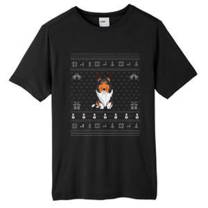 Ugly Xmas Sweater Style Rough Collie Dog Reindeer Christmas Tall Fusion ChromaSoft Performance T-Shirt