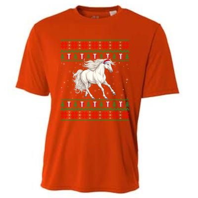 Ugly Xmas Style Santa Hat Horse Christmas Gift Cooling Performance Crew T-Shirt