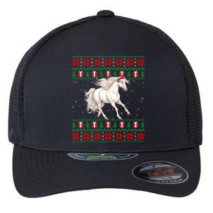 Ugly Xmas Style Santa Hat Horse Christmas Gift Flexfit Unipanel Trucker Cap