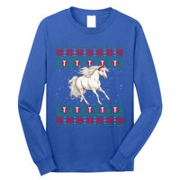 Ugly Xmas Style Santa Hat Horse Christmas Gift Long Sleeve Shirt