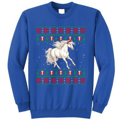 Ugly Xmas Style Santa Hat Horse Christmas Gift Sweatshirt