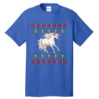 Ugly Xmas Style Santa Hat Horse Christmas Gift Tall T-Shirt