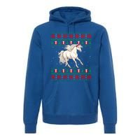 Ugly Xmas Style Santa Hat Horse Christmas Gift Premium Hoodie