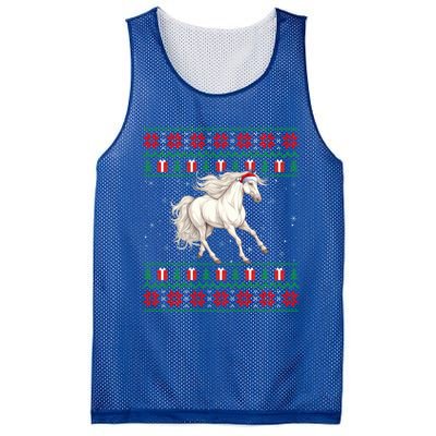 Ugly Xmas Style Santa Hat Horse Christmas Gift Mesh Reversible Basketball Jersey Tank