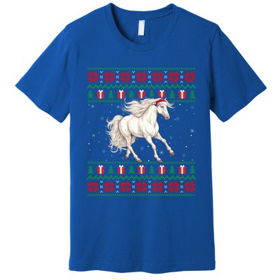 Ugly Xmas Style Santa Hat Horse Christmas Gift Premium T-Shirt