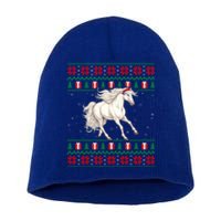 Ugly Xmas Style Santa Hat Horse Christmas Gift Short Acrylic Beanie