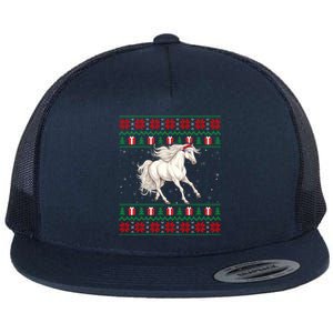 Ugly Xmas Style Santa Hat Horse Christmas Gift Flat Bill Trucker Hat