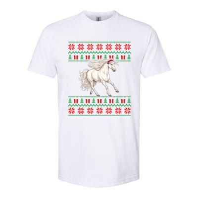 Ugly Xmas Style Santa Hat Horse Christmas Gift Softstyle CVC T-Shirt