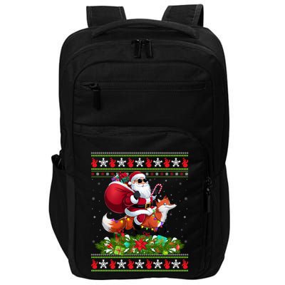 Ugly Xmas Style Santa Riding Fox Christmas Meaningful Gift Impact Tech Backpack