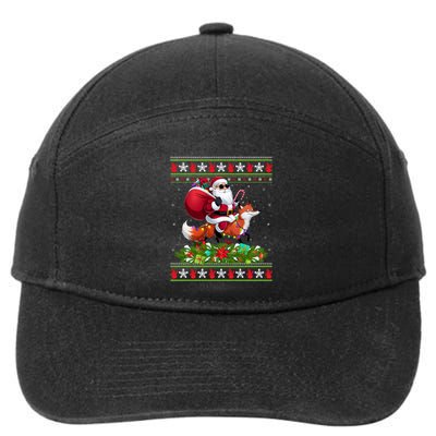 Ugly Xmas Style Santa Riding Fox Christmas Meaningful Gift 7-Panel Snapback Hat