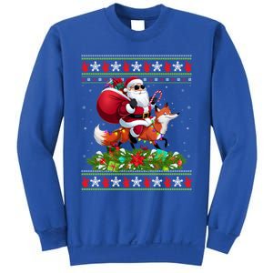 Ugly Xmas Style Santa Riding Fox Christmas Meaningful Gift Sweatshirt