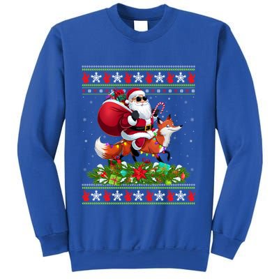 Ugly Xmas Style Santa Riding Fox Christmas Meaningful Gift Sweatshirt