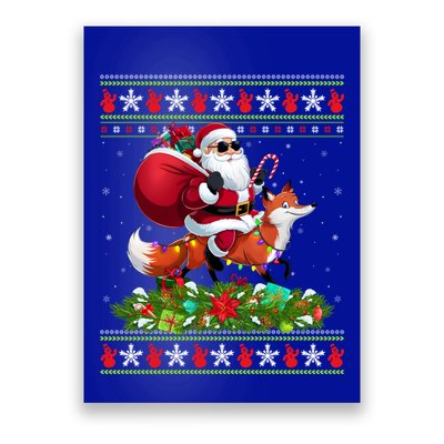 Ugly Xmas Style Santa Riding Fox Christmas Meaningful Gift Poster