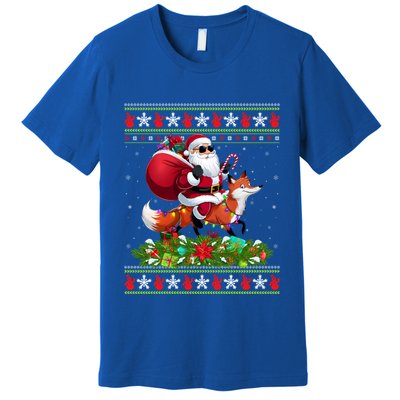 Ugly Xmas Style Santa Riding Fox Christmas Meaningful Gift Premium T-Shirt
