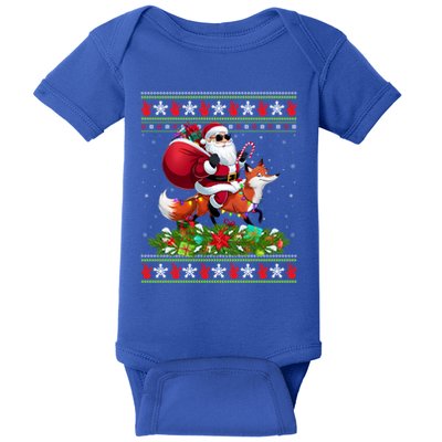 Ugly Xmas Style Santa Riding Fox Christmas Meaningful Gift Baby Bodysuit