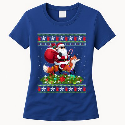 Ugly Xmas Style Santa Riding Fox Christmas Meaningful Gift Womens T-Shirt