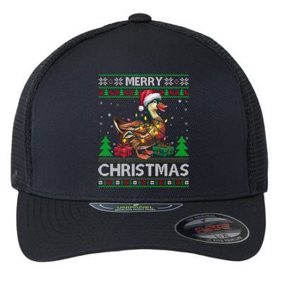 Ugly Xmas Style Santa Muscovy Duck Bird Christmas Gift Flexfit Unipanel Trucker Cap