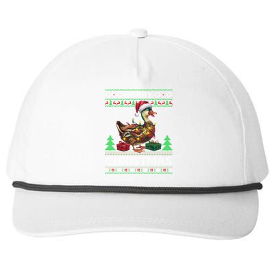 Ugly Xmas Style Santa Muscovy Duck Bird Christmas Gift Snapback Five-Panel Rope Hat